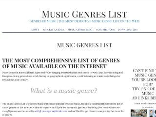 Music Genres List