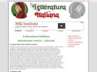 Screenshot sito: LetteraturaItaliana.org