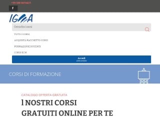 Screenshot sito: Corsi IGEA Centro Promozione Salute
