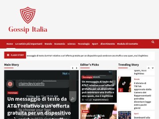 Screenshot sito: Gossip Italia