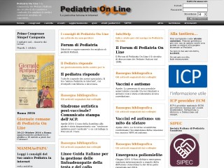 Screenshot sito: Pediatria OnLine 