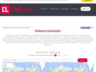 Screenshot sito: Maps Distance Calculator