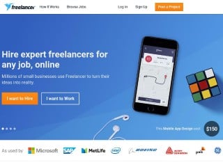 Screenshot sito: Freelancer.com