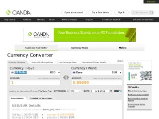 Screenshot sito: FXConverter