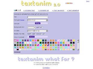 Screenshot sito: Textanim