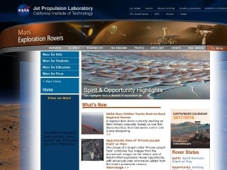 Screenshot sito: Mars Exploration