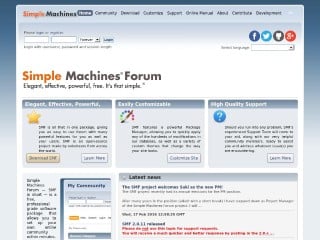 Screenshot sito: Simple Machines Forum