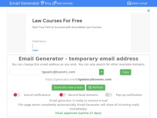 Screenshot sito: Email Generator