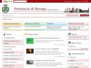 Screenshot sito: Provincia di Rovigo