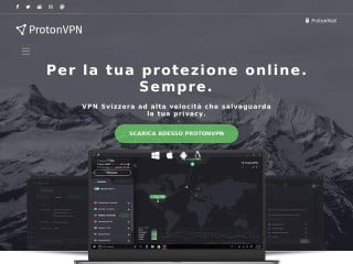 Screenshot sito: Proton VPN