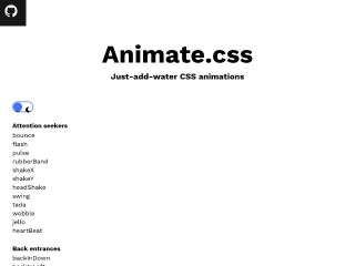 Screenshot sito: Animate.css