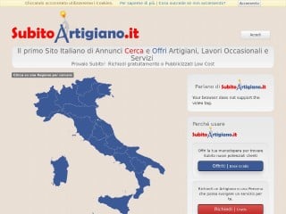 Screenshot sito: SubitoArtigiano