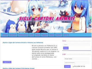 Screenshot sito: Sigle Cartoni Animati