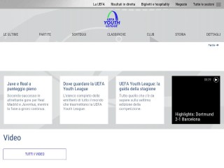 Screenshot sito: UEFA Youth league