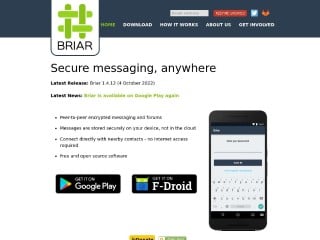 Screenshot sito: Briar
