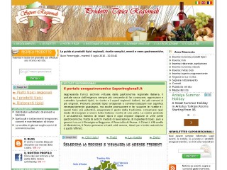 Screenshot sito: SaporiRegionali