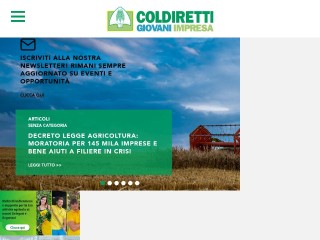 Screenshot sito: Coldiretti Giovani Impresa