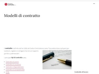 Screenshot sito: ModelloContratto