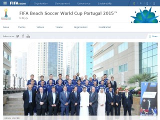 Screenshot sito: Beach Soccer Worldcup