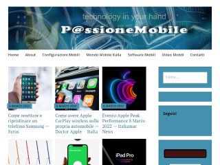 Screenshot sito: Passione Mobile