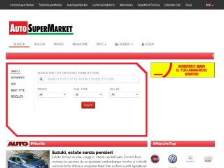 Screenshot sito: AutoSuperMarket.it