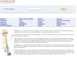Screenshot sito: InfoBenzina