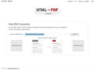 Screenshot sito: Html to Pdf Converter
