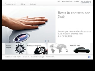 Screenshot sito: Saab