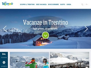 Screenshot sito: Visit Trentino