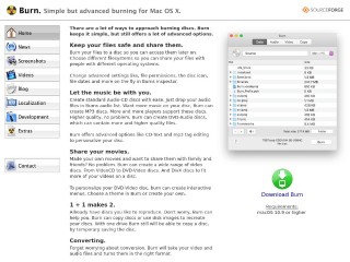 Screenshot sito: Burn OSX