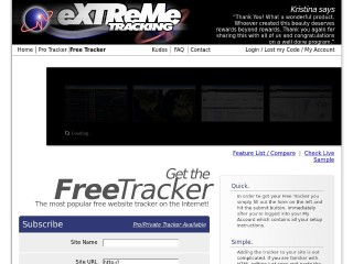 Screenshot sito: Extreme Tracking
