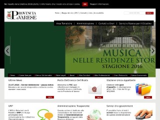 Screenshot sito: Provincia di Varese