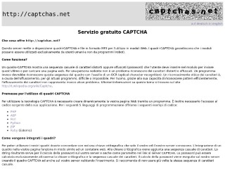 Screenshot sito: Captchas.net