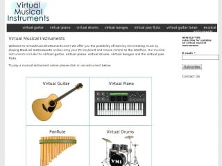 Screenshot sito: Virtual Musical Instruments