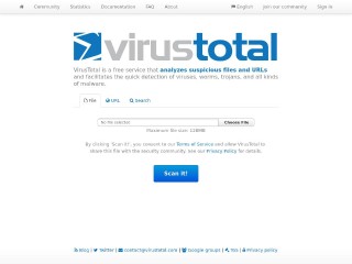 Screenshot sito: Virustotal.com