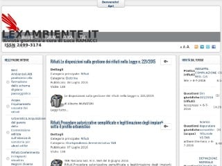 Screenshot sito: Lexambiente.it