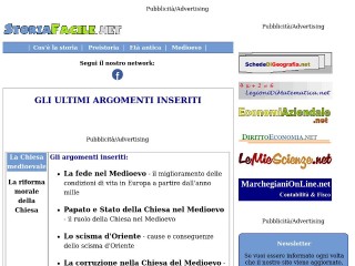 Screenshot sito: Storiafacile.net