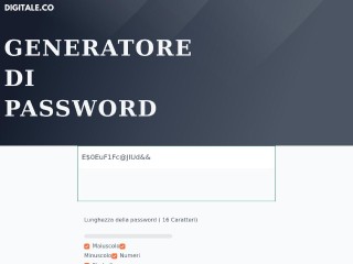 Screenshot sito: Generatore di Password Sicure