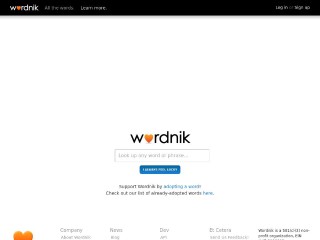 Screenshot sito: Wordnik