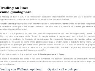Screenshot sito: On line Trading