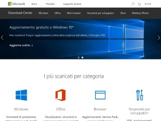 Screenshot sito: Windows Media