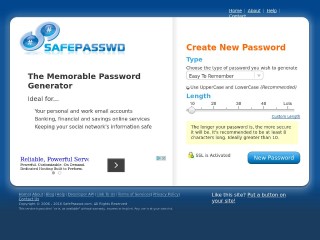 Screenshot sito: Safepasswd.com