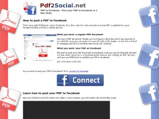 Screenshot sito: Pdf2social