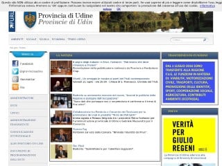 Screenshot sito: Provincia di Udine