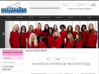 Screenshot sito: Hostessweb.it
