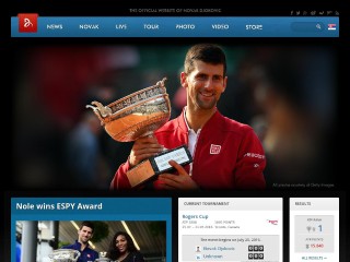 Screenshot sito: Novak Djokovic