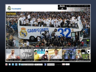 Screenshot sito: Real Madrid