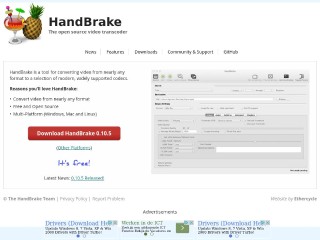 Screenshot sito: HandBrake