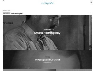 Screenshot sito: Le Biografie