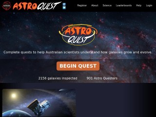 Screenshot sito: Astroquest